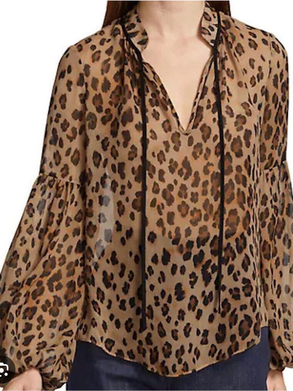 VERONICA BEARD Silk Leopard Print Charen Blouse Size US 4 $378